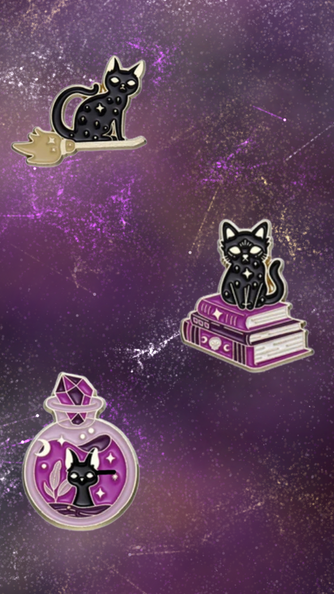 Magick Kitty Pins - Sunlitsage