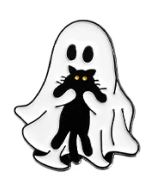 Ghosts with Cats Pins