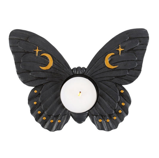 Black Moth Tealight Holder - Sunlitsage