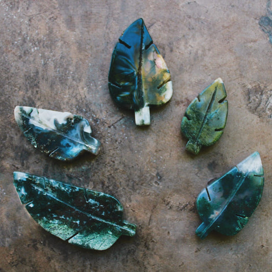 Leaf Shaped Moss Agate