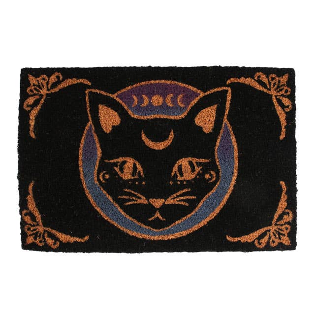 Black Mystic Cat Doormat - Sunlitsage