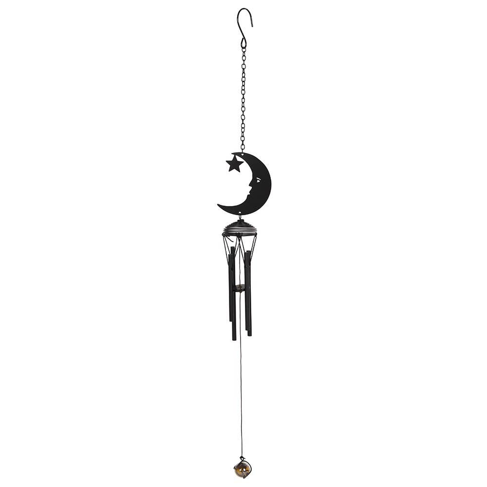 Black Crescent Moon Cutout Windchime - Sunlitsage