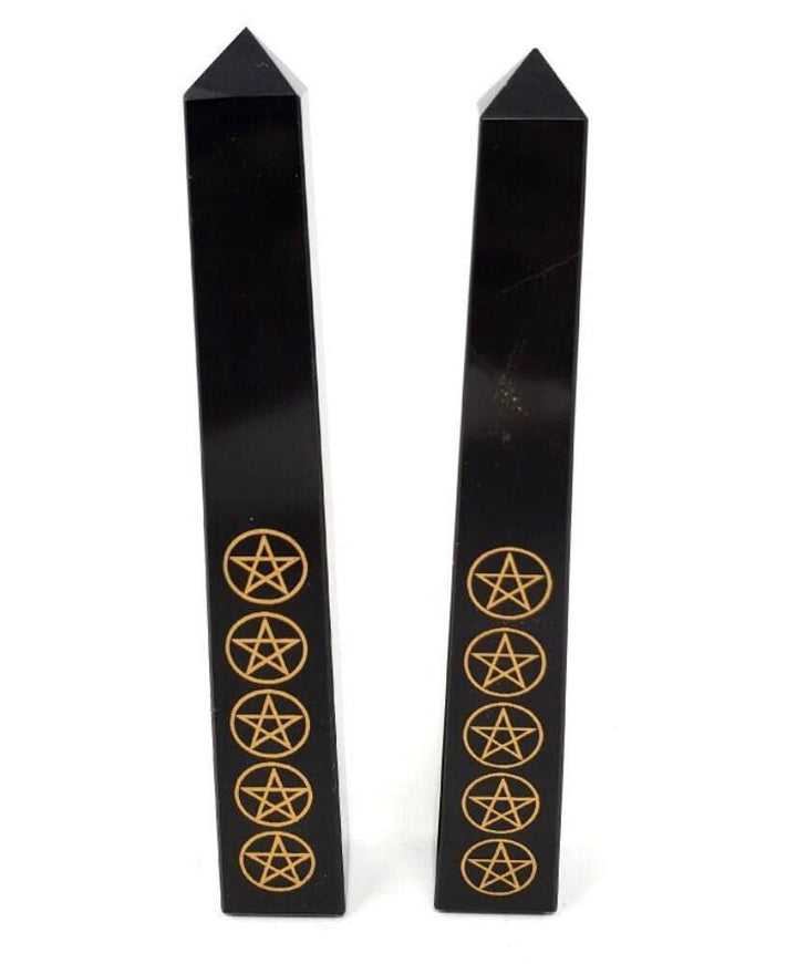 Five Pentagram Black Agate Tower - Sunlitsage