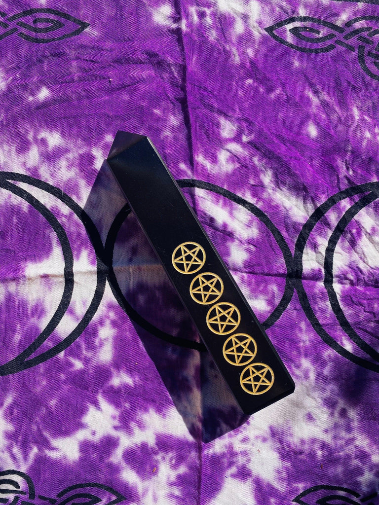 Five Pentagram Black Agate Tower - Sunlitsage

