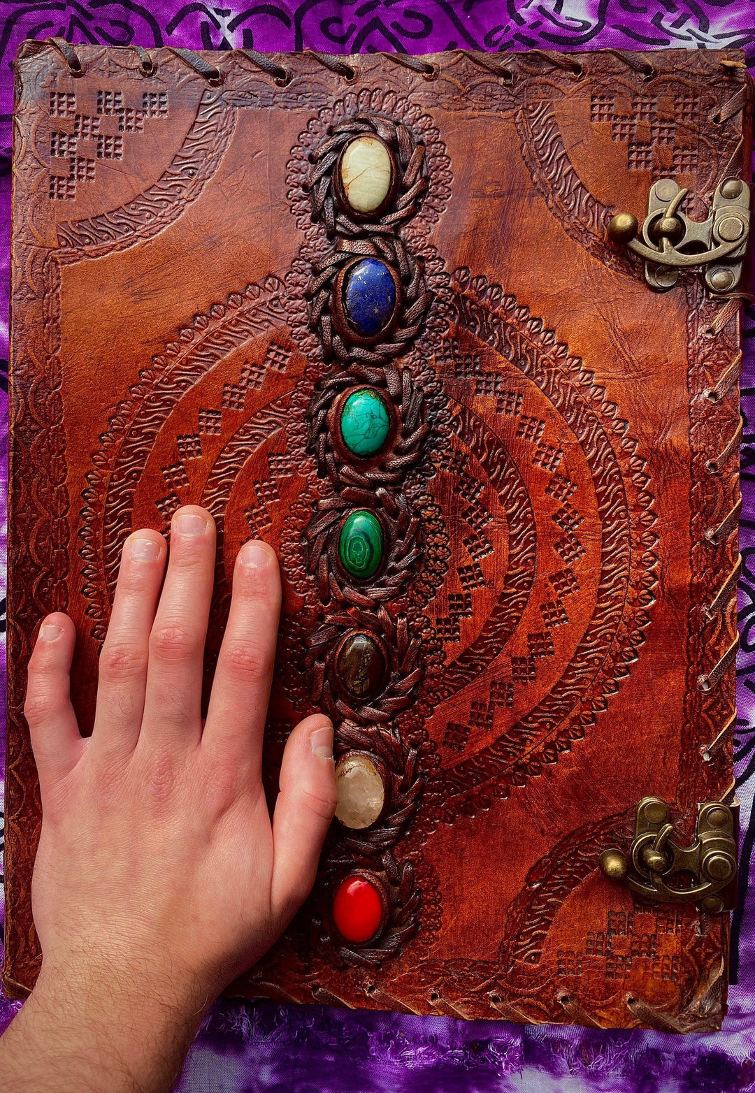 Large Chakra Journal | Book of shadows | Art | Manifestation Journal | Chakras | Balancing Chakras | - Sunlitsage